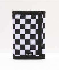 Checkerboard Tri Fold Wallet (Blk/white)